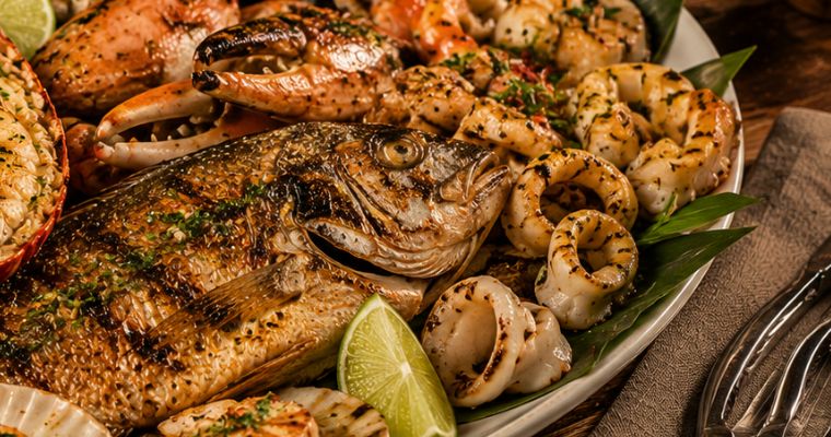 Fresh seafood at Garden Beach Hotel